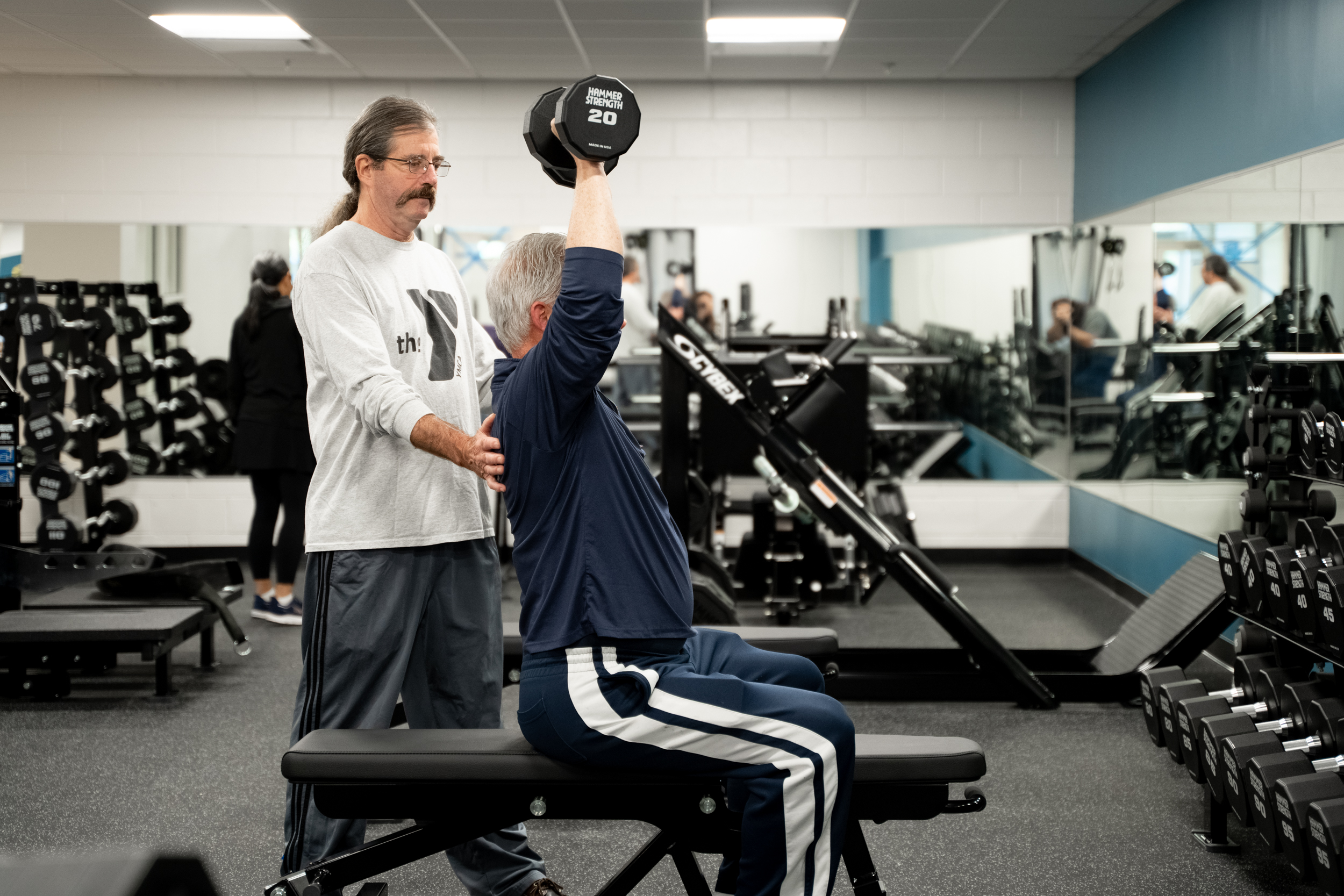 Two Summit YMCA Members in Weight Room