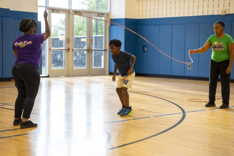 boy doing double dutch