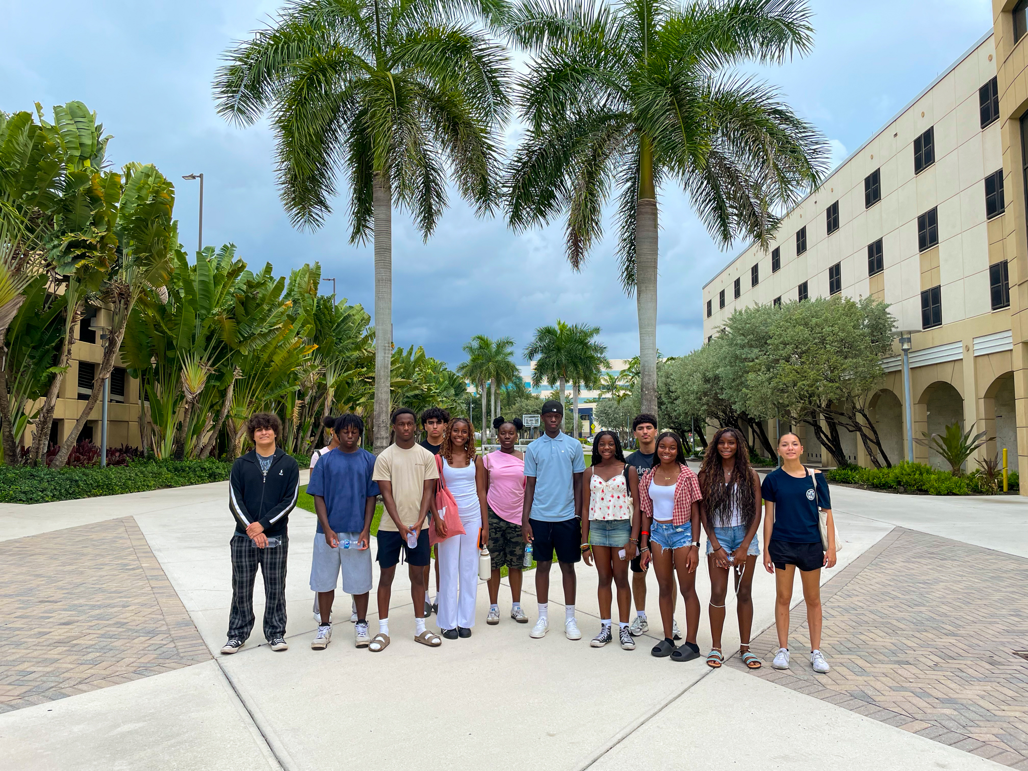 group of teens at college in miami