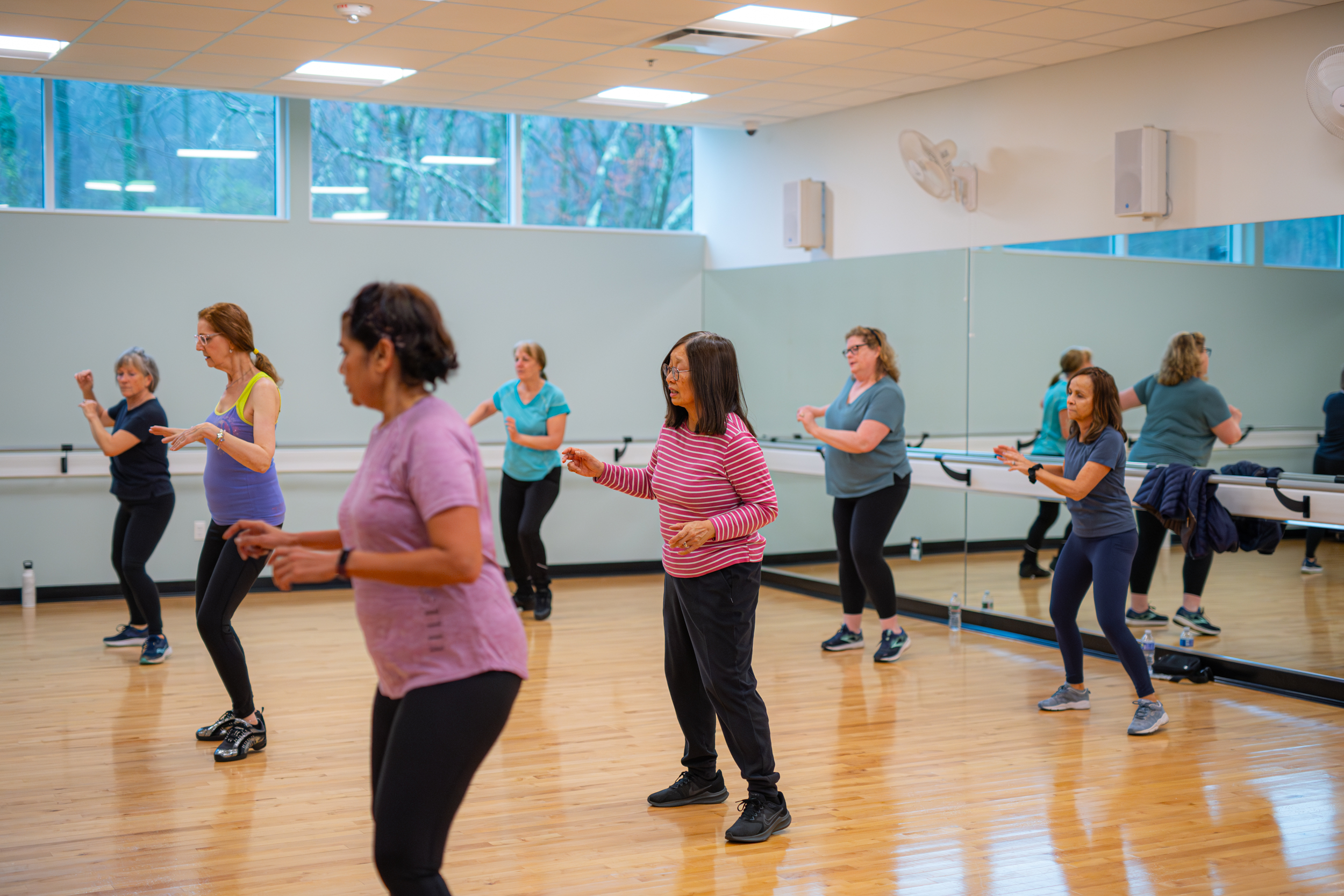 Women doing zumba