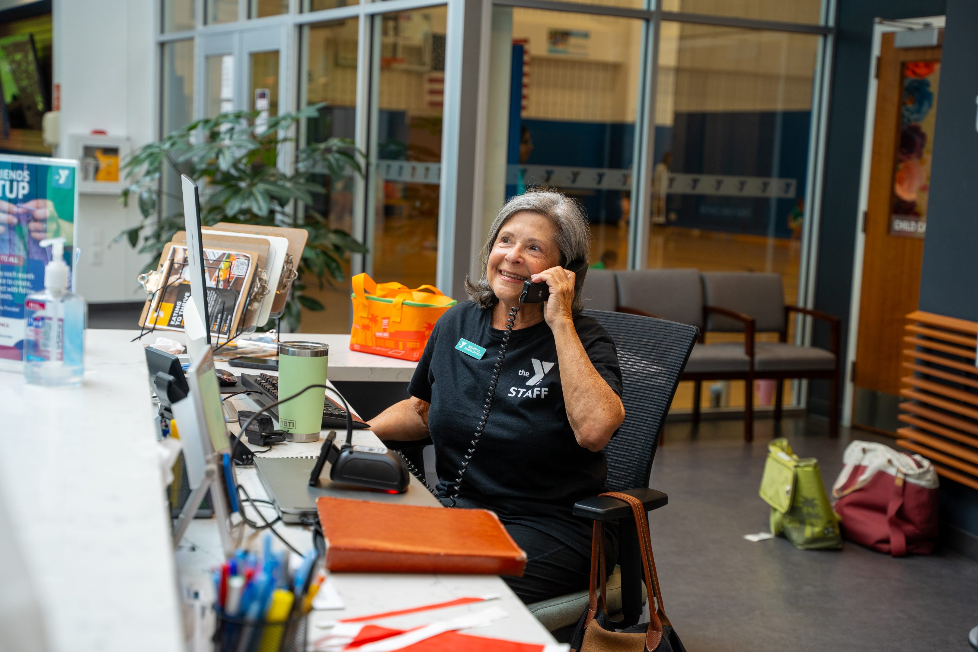 staff member talking on phone